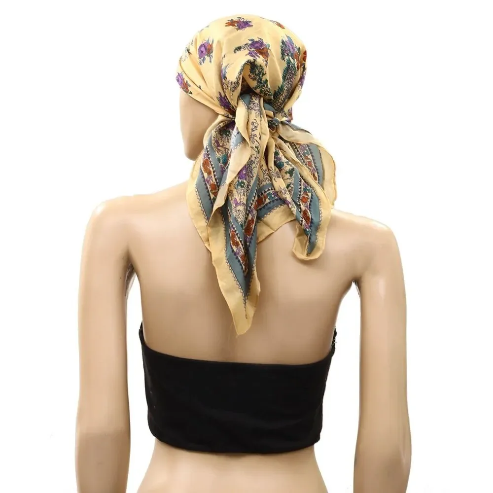Free People So Silk Printed Bandana Scarf Tube Top Belt Floral Paisley Wrap OS